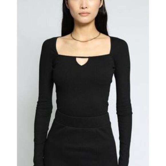 The Range, Mass Keyhole Square Neck Rib Top, Size L - Picture 1 of 5